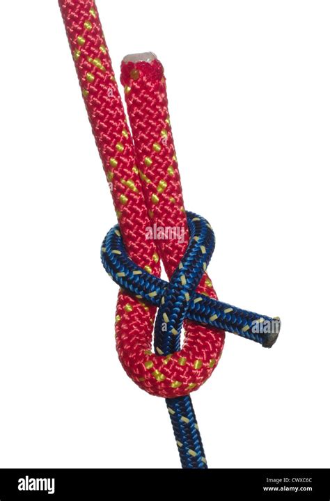 Sailing Knot: Sheet bend knot made of a thick red and a thin blue rope Stock Photo - Alamy