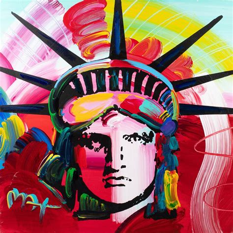 Lot - PETER MAX (AMERICAN, 1937-) STATUE OF LIBERTY Acrylic over ...