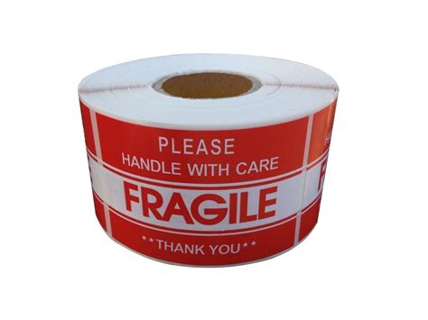 Buy BESTeck 3"x5" Fragile Tapes Stamp - Handle With Care Thank You Stickers - 500 Labels Per ...