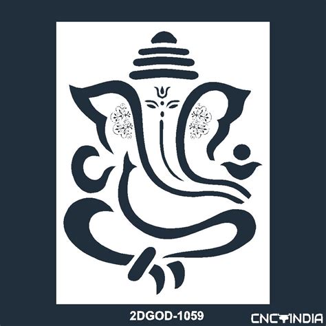 2DGOD-1059 Shri Ganesh Vector DXF EPS File Download - CNC INDIA