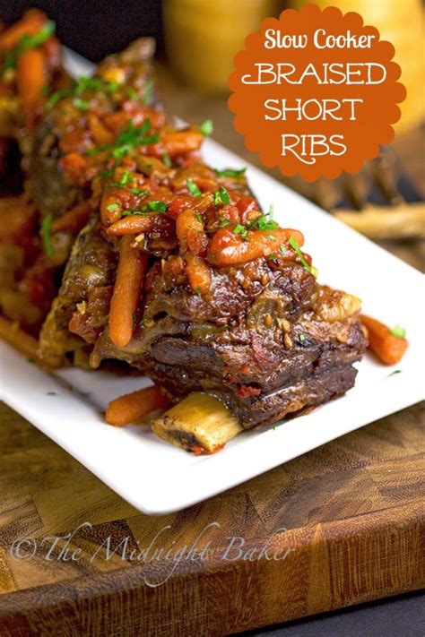 Slow Cooker Braised Short Ribs - The Midnight Baker