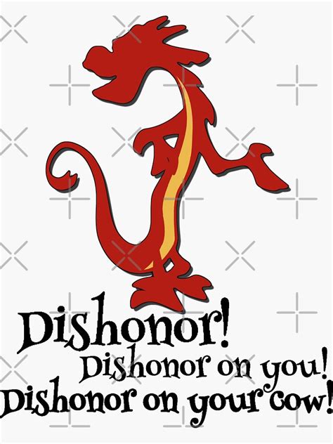 "Mushu Mulan Dishonor" Sticker for Sale by baranskini | Redbubble