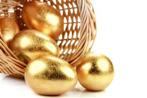 Golden easter eggs with basket,Closeup. - B2B Writing Success