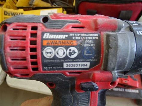 Bauer Impact Wrench Kit and Bauer Drill With Charger - Roller Auctions