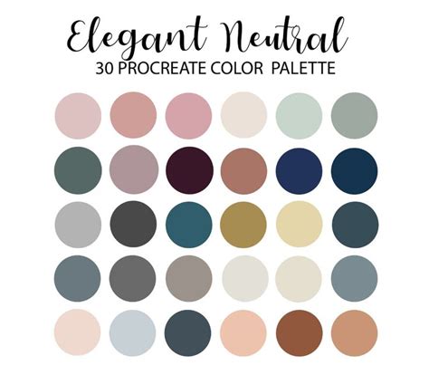 Elegant Neutral Procreate Color Palette, Hex Code, Ipad, Color Palette, Swatches, Hex Code ...