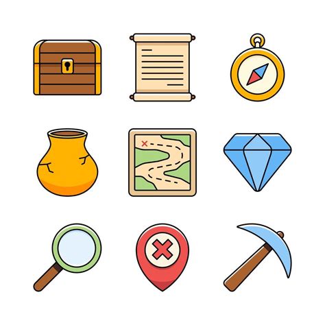 Treasure Hunter Icon Set 7304984 Vector Art at Vecteezy