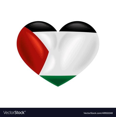 Palestine flag in heart Royalty Free Vector Image