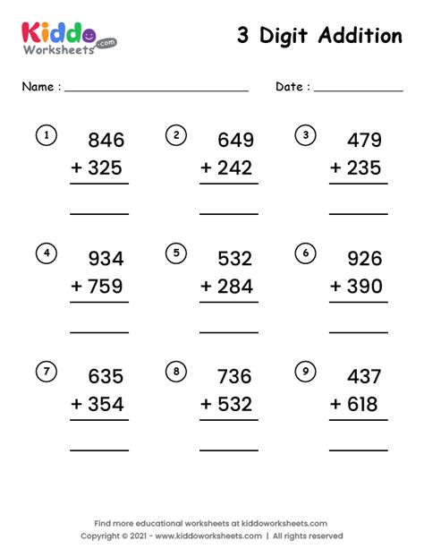 Adding 3 Digit Numbers