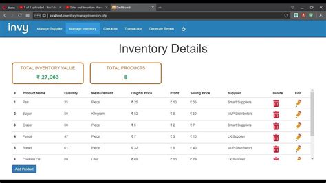 Sales and Inventory Management System - PHP MYSQL Project - YouTube