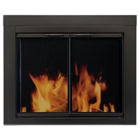 Pleasant Hearth Alpine Black Fireplace Glass Doors - Small - Walmart ...