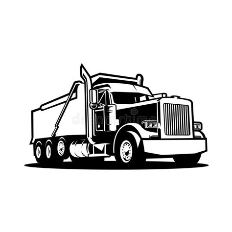 Dump Truck, Tipper Truck Sihouette Vector Black And White Isolated Stock Illustration ...