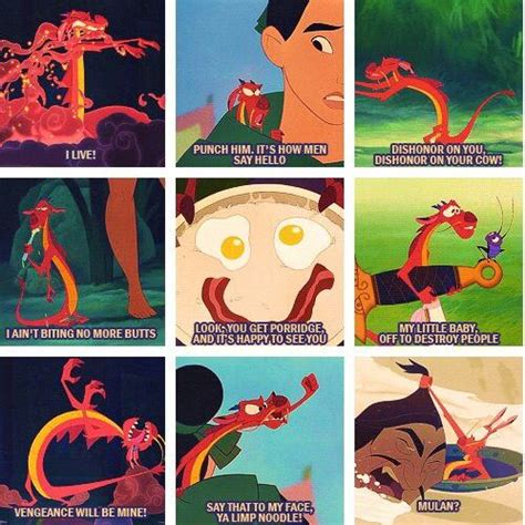 Mushu quotes :-) | Disney movie funny, Disney memes, Disney funny