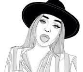 beautiful, black and white, draw, girl, illustration, outlines, tumblr ...