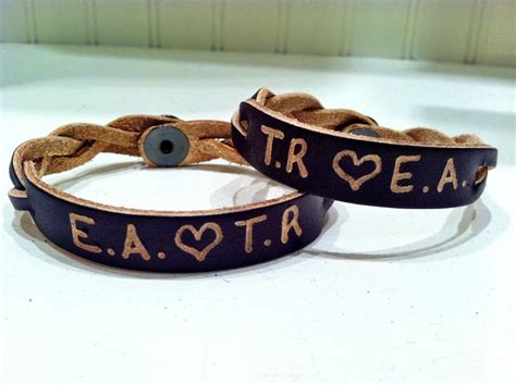 Initial Couple Bracelets - Personalized Leather Bracelets