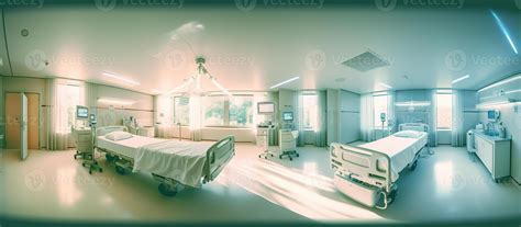 Hospital recovery room with beds and chairs. Generative AI 26204599 ...