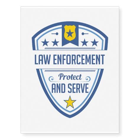 Protect and Serve Police Badge Temporary Tattoos | Zazzle