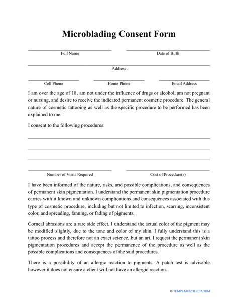 Microblading Consent Form Template Printable Word Sea - vrogue.co