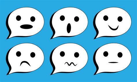 set of emoticon icons on Speech bubble emoji collection. Vector ...