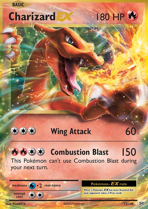 Charizard EX 12/108 XY Evolutions Holo Ultra Rare Pokemon Card NEAR ...