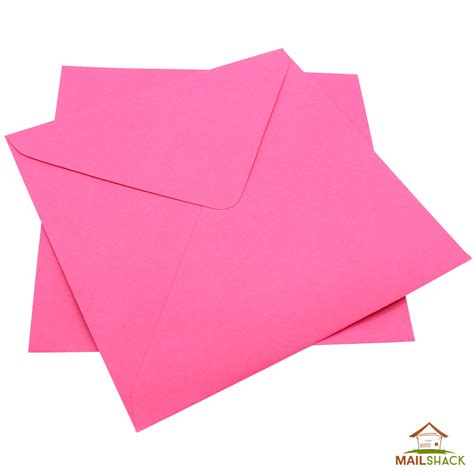 Fuschia Pink Greetings Card Colour Envelopes 100gsm Gummed Plain 150 x 150mm