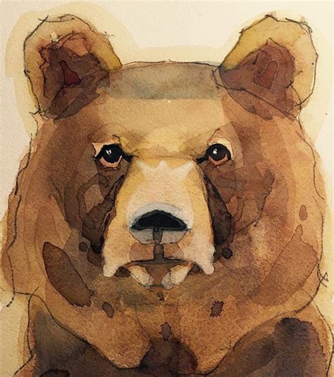 Reposting @vonklinkart: Brown Bear watercolor #artwork #artoftheday #bearvalley #watercolor # ...