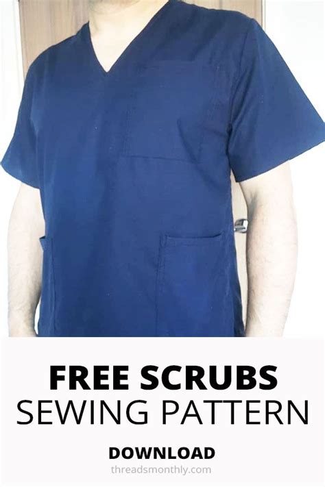 DIY scrubs uniform (top and pants). Download the FREE PDF sewing pattern to make your own. This ...