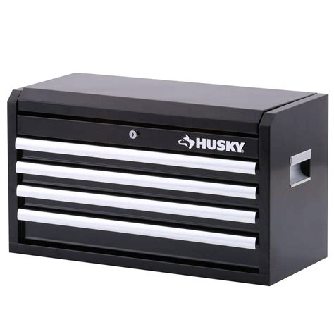 Husky 40 in. W 4-Drawer Tool Chest Black & handle Aluminum (Chest Only ...