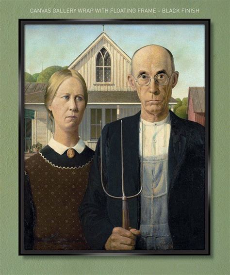 American Gothic Grant Wood 1930 24x30 Canva Wrap W/ Free Shipping ...