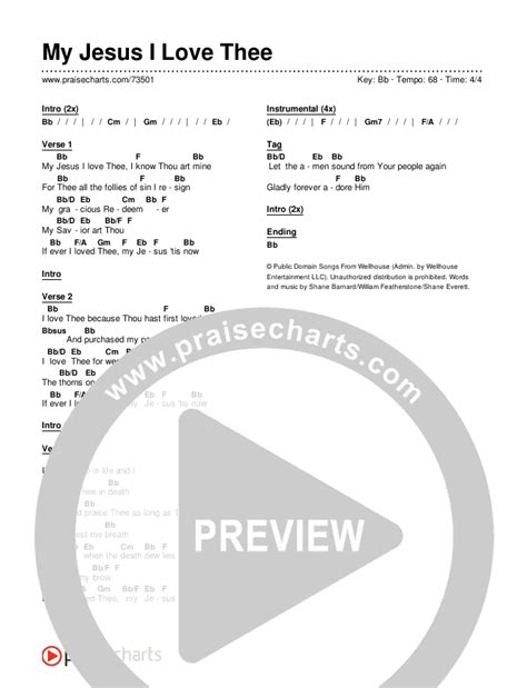 My Jesus I Love Thee Chords PDF (Shane & Shane/The Worship Initiative) - PraiseCharts