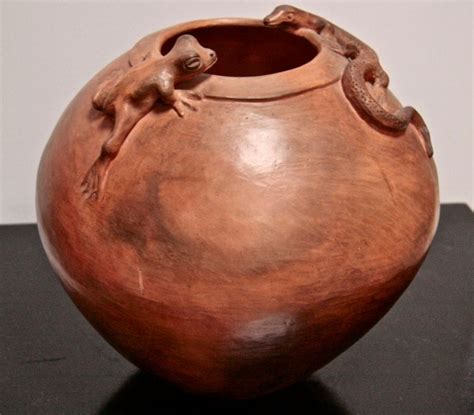 Italian Terra Cotta Vase with Lizards at 1stDibs