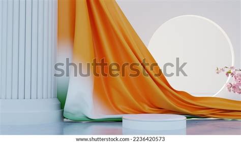 Empty White Podium Product Showcase Indian Stock Illustration ...