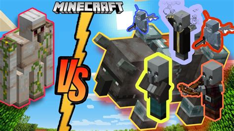 Can iron golem save villagers | pillagers vs villagers | MINECRAFT - YouTube