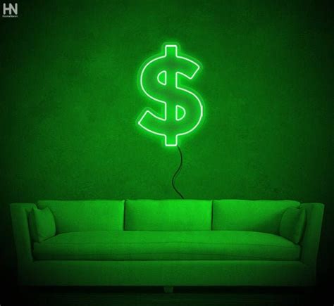 Dollar Neon Sign Dollar Sign Dollar Led Sign Green Neon | Etsy España