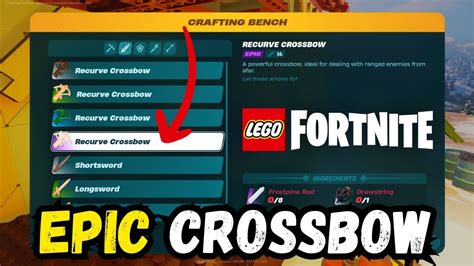 How to Unlock EPIC Recurve Crossbow in LEGO Fortnite #fortnitelego - YouTube