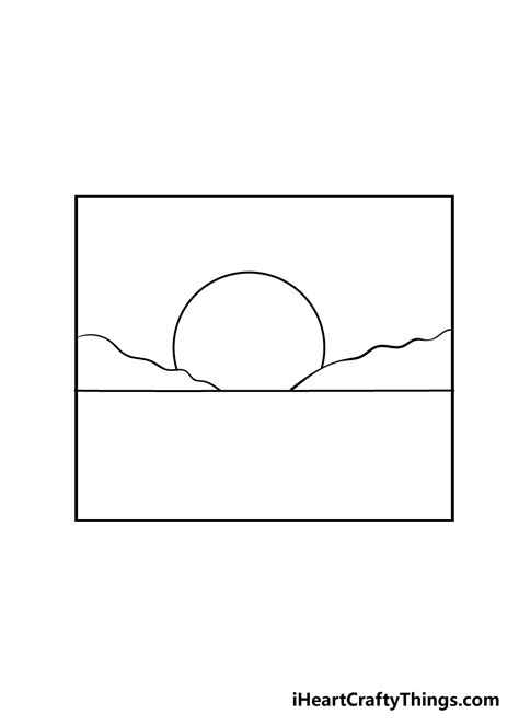 Sunset Drawing - How To Draw A Sunset Step By Step