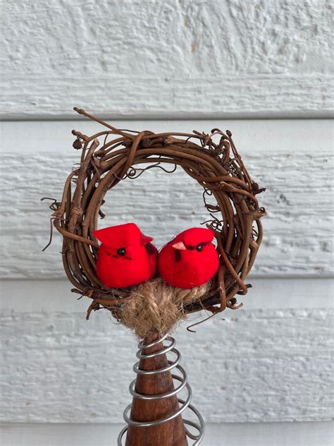 Red Bird Tree Topper Cardinal Tree Decoration Bird Tree - Etsy