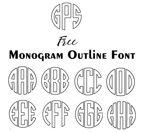 Free Monogram Fonts for Silhouette Cameo | Instant Download