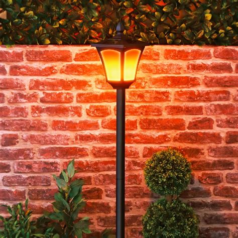 Solar Garden Light Lamp Post Decoration 99 Orange LED - 165cm by Bright ...