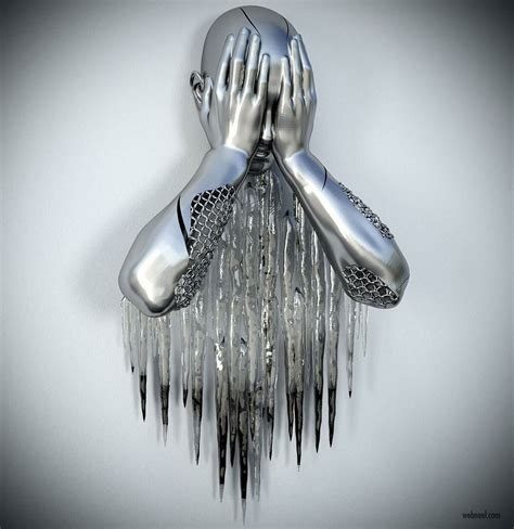 Metal Sculpture Artwork Sad By Franck Kuman 1