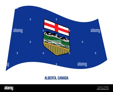 Alberta Flag Waving Vector Illustration on White Background. Provinces Flag of Canada. Correct ...