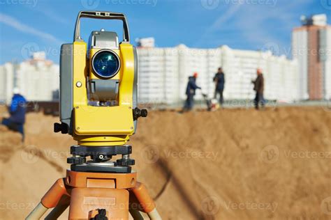 Surveyor equipment at construction site 1108649 Stock Photo at Vecteezy