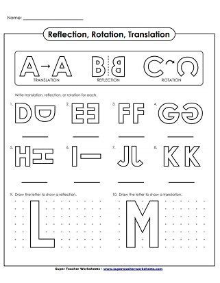 Translate, Reflection, Rotation - Alphabet | Reflection math, Transformations math, Translations ...