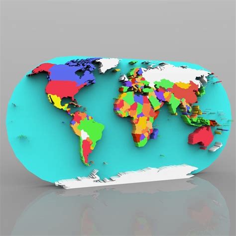 World Map in 3ds and obj format 3D model | CGTrader