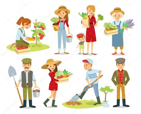 Village people with organic food, — Stock Vector © olga1818 #110339642