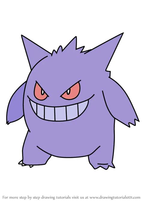 Learn How to Draw Gengar from Pokemon GO (Pokemon GO) Step by Step ...