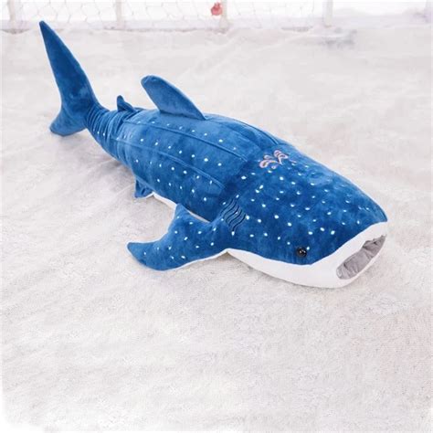 large 55cm blue whale shark plush toy cute cartoon doll soft stuffed ...