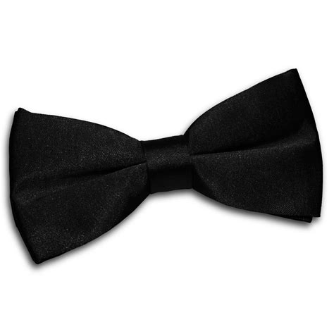 Men's Plain Black Satin Bow Tie