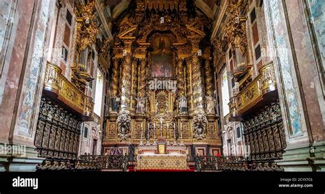 Interior of Porto Cathedral (Se do Porto). Portugal Stock Photo - Alamy