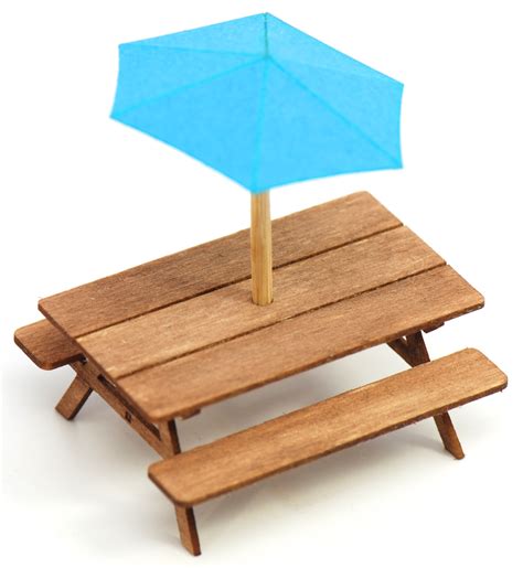 1:48 Picnic Table with Umbrella Kit NEW! | Stewart Dollhouse Creations