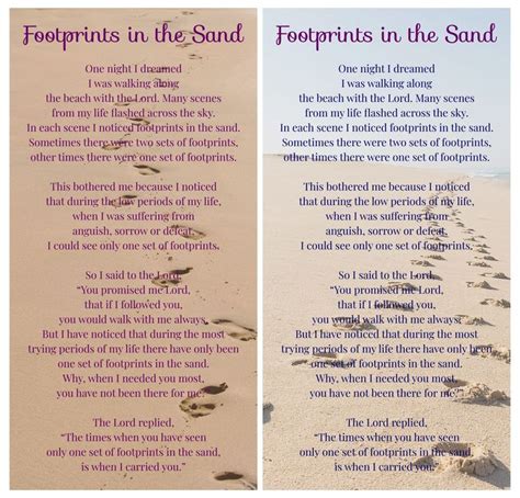 footprints in the sand with poem